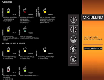 Mr. Blend - New Age Beverage bar menu 