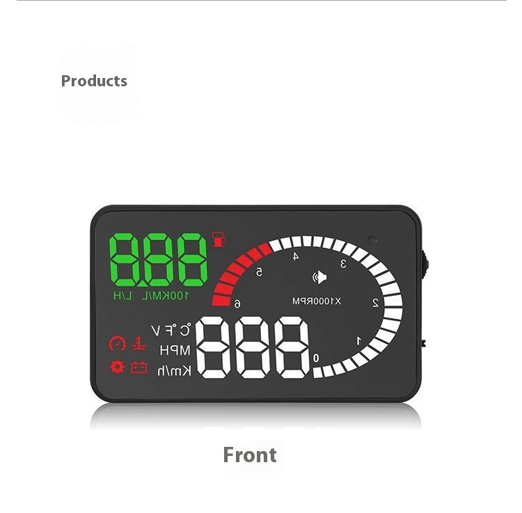 Display HUD per auto con proiezione di consumo carburante e voltaggio. Monitora dati importanti, come carburante e voltaggio, per una guida sicura.