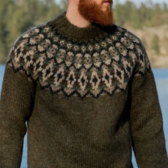 Heren trui met ronde hals en lange mouwen, comfortabel en veelzijdig voor dagelijks gebruik. Ideaal voor een casual en stijlvolle look, perfect voor het najaar.
