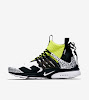 acronym x nike air presto mid white/dynamic yellow-black