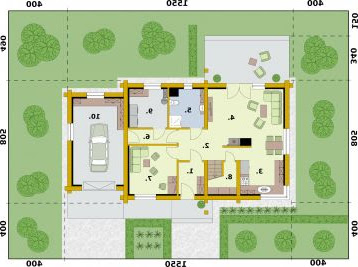 Trypolis 3 projekt domu z bali drewnianych - Rzut parteru