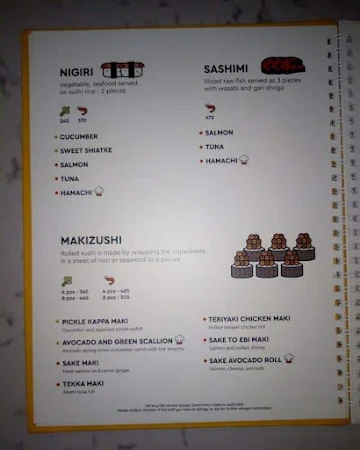 Moshi Moshi menu 