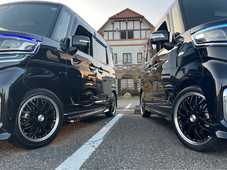 スペーシアカスタムのMK53S限定MT・桜とコラボ🌸・10台集合・スペ女に関するカスタム事例の投稿画像7枚目