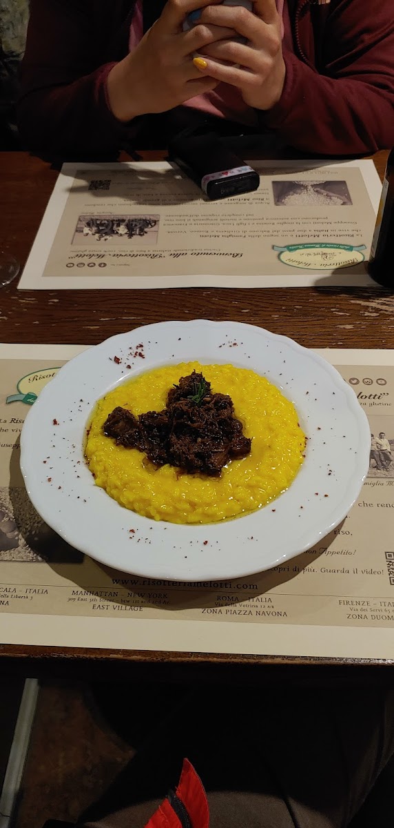 Saffron and beef risotto