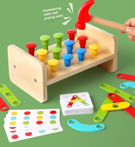 Title 2, Two-in-One Pile Bridge Platform Nail Table Toy ...