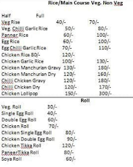 Sizzling Spices menu 2