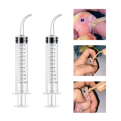 1 Pcs Elbow Syringe Bird Feeding Breast Feeding Medicine Feeder 12ml Plastic Syringe Needleless Syringe Pigeon Feeder Bi