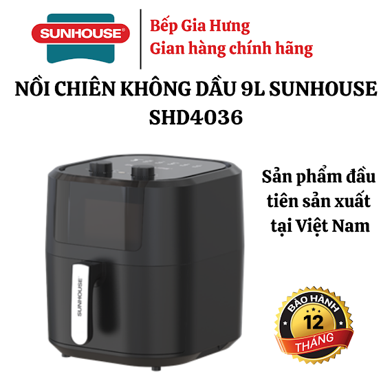 Nồi Chiên Không Dầu 9 Lít Sunhouse Shd4036 - Hàng Chính Hãng