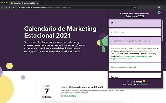 Calendario de Marketing Estacional 2021