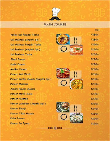 Punjabi Angithi menu 