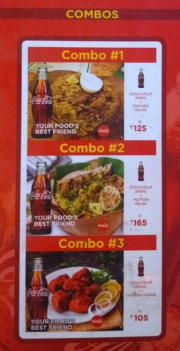 SGS Biryani menu 