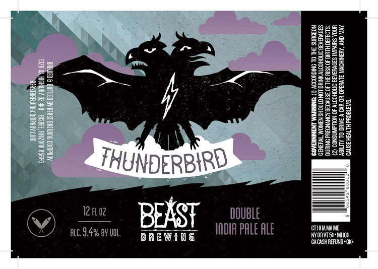 Logo of Beast Brewing Company's Thunderbird DIPA