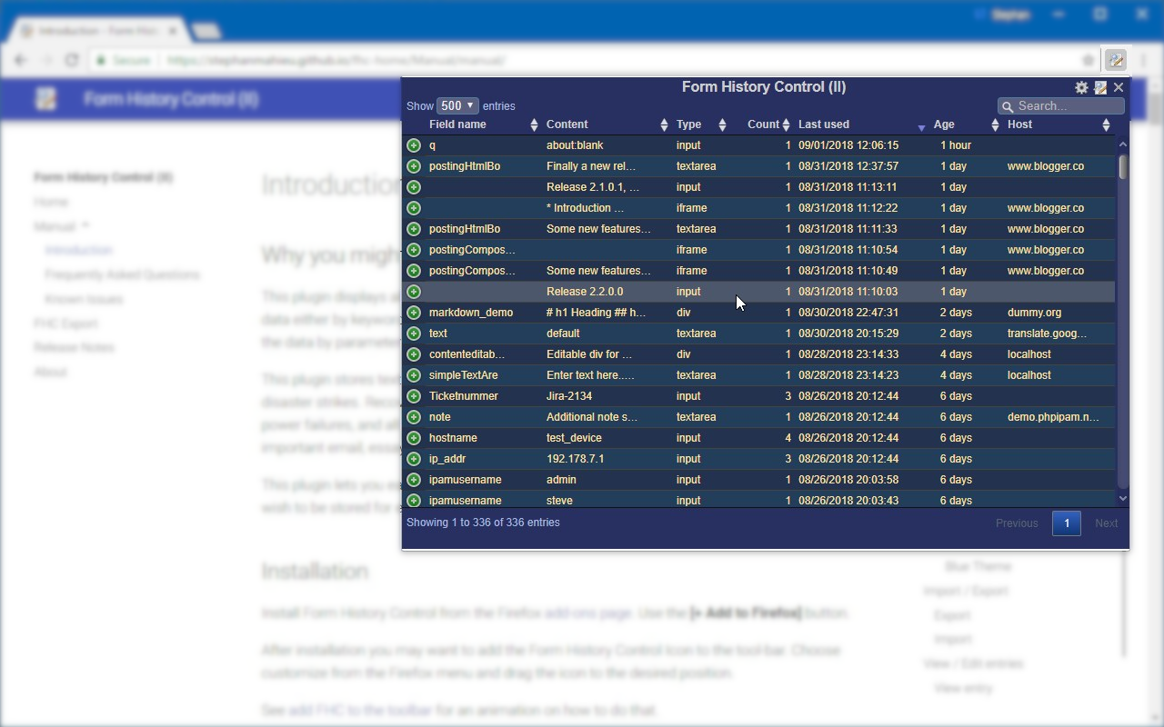 Form History Control (II) Chrome Extension Image 1