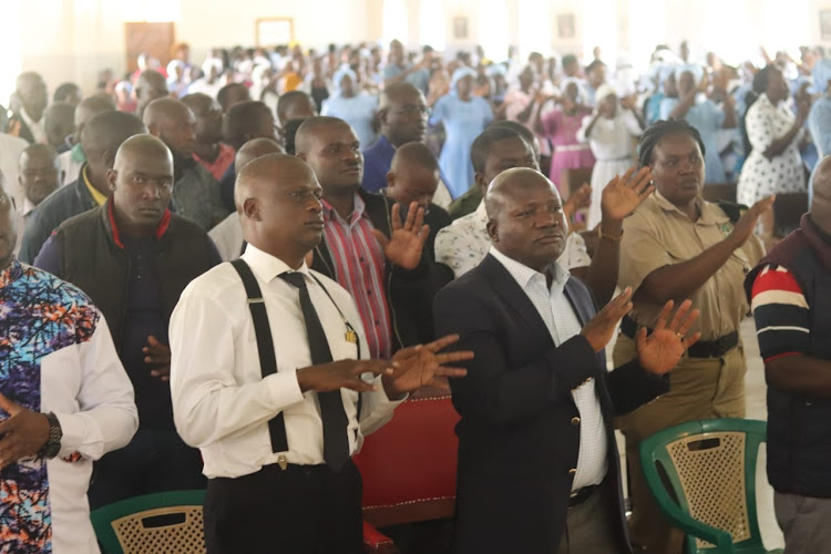 Kakamega governor Fernandez Barasa at the St. Patrick's Lufumbo Catholic church in Butere Sub-County on January 15,2023.