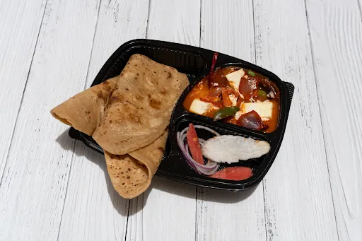 Kadai Paneer With 3 Plain Paratha