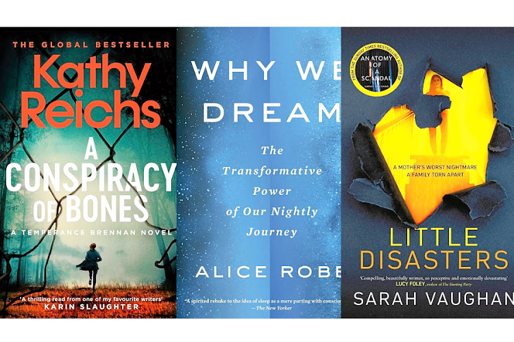 'A Conspiracy of Bones', 'Why We Dream', 'Little Disasters'.