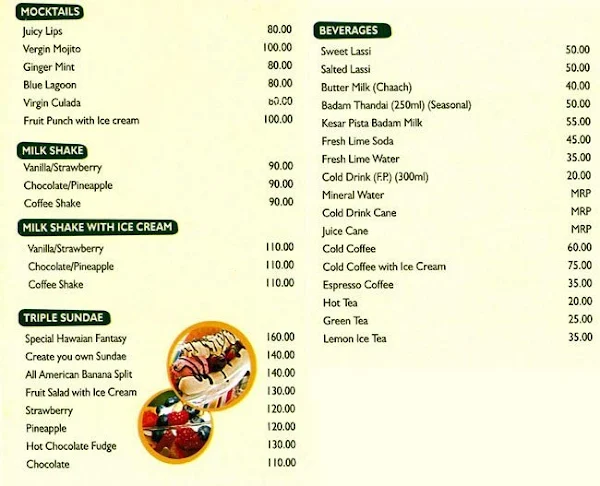 Harish Phulwari menu 