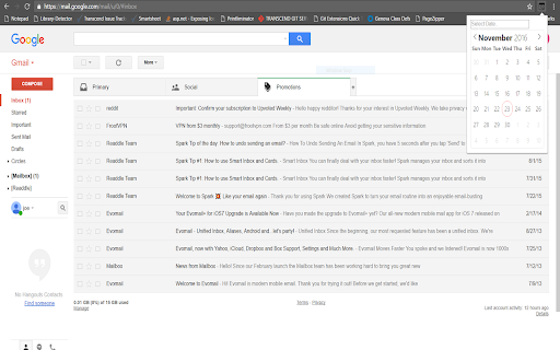 GGTD - Gmail GOTO Date