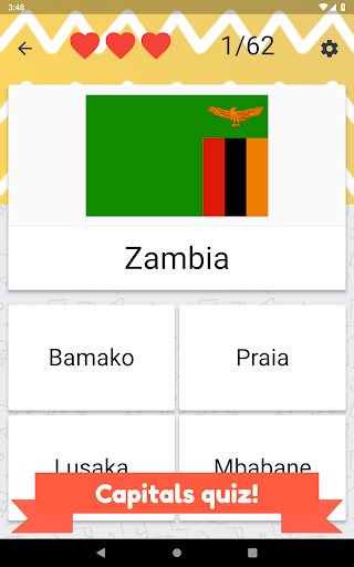 Africa countries quiz  -  flags, maps and capitals