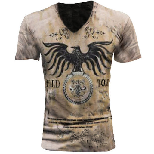 Title 2, Mens Fashion Casual 3D Printed Short Sleeved T...