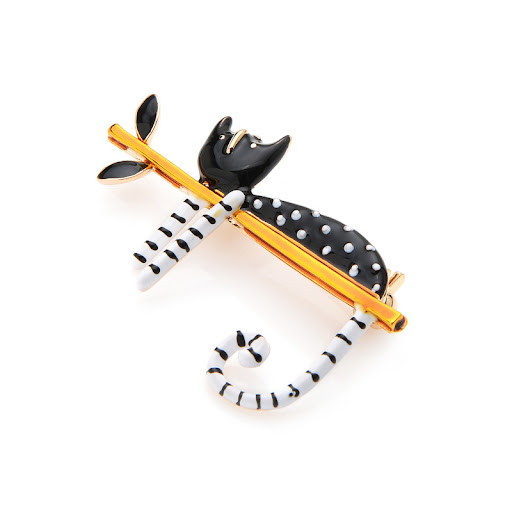 Title 2, Cartoon Cat Brooch Add a touch of fun to your o...