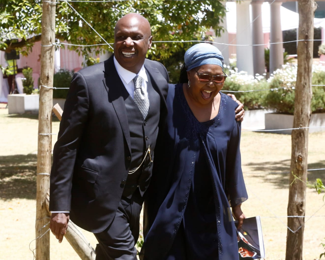 Former Baringo senator Gideon Moi with her sister June Chebet Moi at a past event