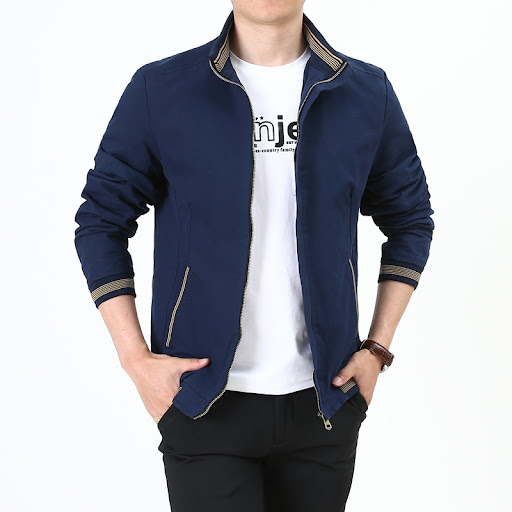 Title 5, Thin Casual Mens Stand-collar Jacket for Middl...