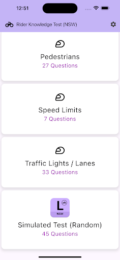 Screenshot Rider Knowledge Test AU (NSW)