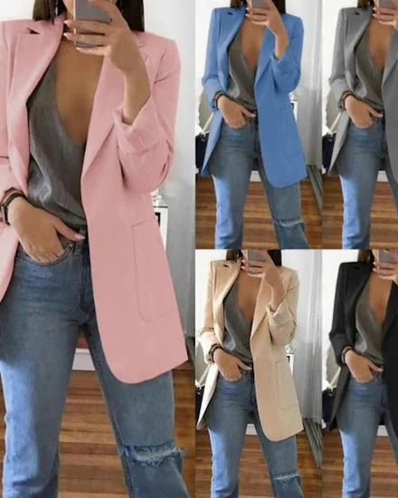 European And American Women Blazer Fashion Casual Suit Sl... - 0