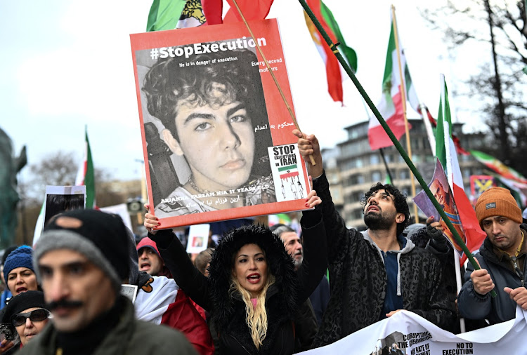 Demonstrators take part in the Iran solidarity rally in London, Britain, January 8 2023. Picture: DYLAN MARTINEZ/REUTERS