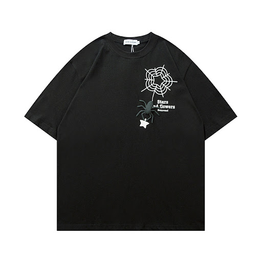 Title 3, Spider Web Puff Print Short-sleeved T-shirt for...