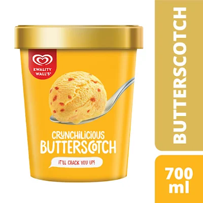 KWALITY WALL'S Kwality Walls Crunchilicious Butterscotch Family Pack - Frozen Dessert - 700 ml