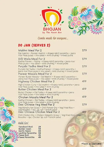 Bhojan By The Feast Box menu 