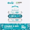 Combo 3 Gói Khăn Ướt Em Bé Ecobi 80 Tờ - Không Mùi