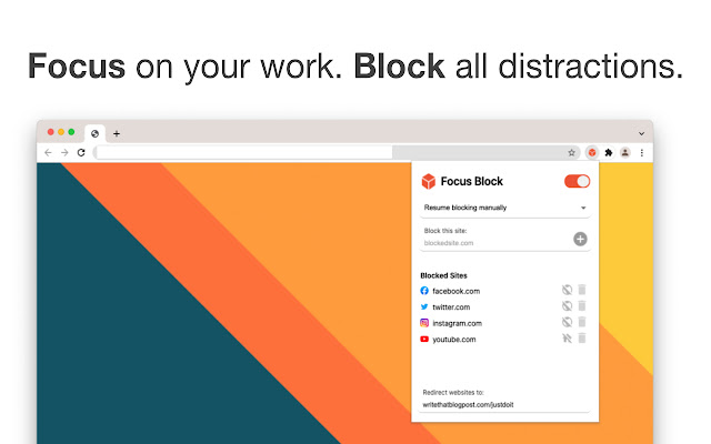 Focus Block chrome extension