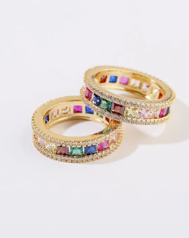 Anel de cristal com cores que combi - 2