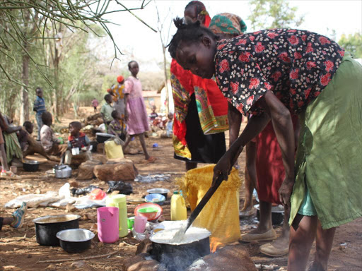 Residents displaced by bandit attacks at an IDP camp in Nyimbei, Baringo South, on February 2 /JOSEPH KANGOGO