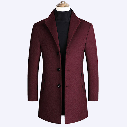 Title 5, Mens Woolen Coat Autumn and Winter Middle-Aged...