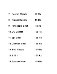 Chintu Chit Chat Centre menu 2