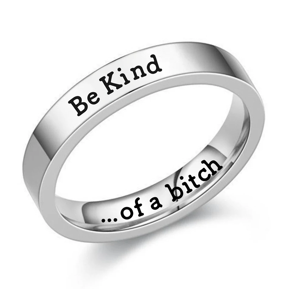 Bague BeKind en acier titane pour couples, style européen et américain, ornement moderne et durable, symbole d'amour et d'union.
