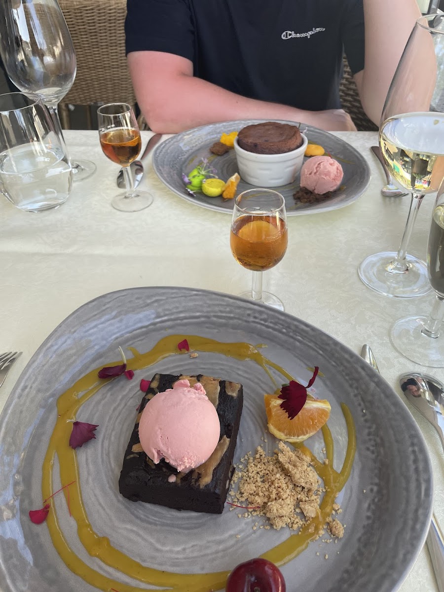 Chocolate Brownie (closest) and Fluffy Blueberry Hot Cake (back)