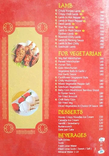 Chung's Chinese Corner menu 