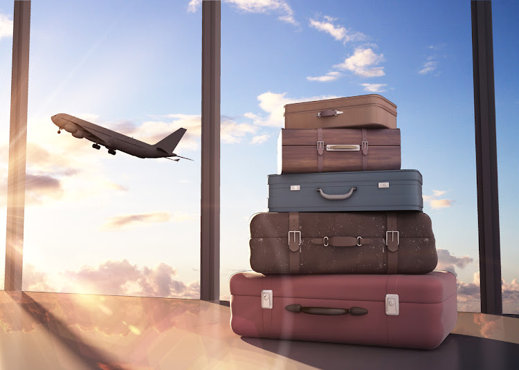 Travel bags at the airport.