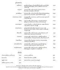 Prego - The Westin menu 1