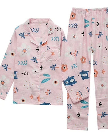 Gauze Leaf Pajamas Women's Spring A - 2