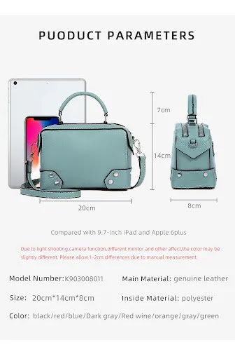 Title 1, Womens Genuine Leather Handbag Simple Shoulder...