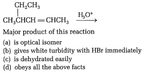 Preparation of alcohols- from alkenes