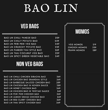 Bao Lin menu 