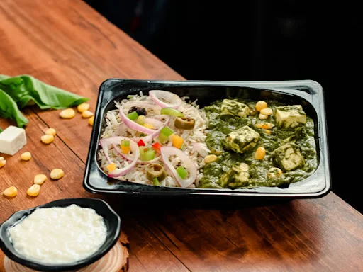 Corn Palak Paneer Rice Bowl