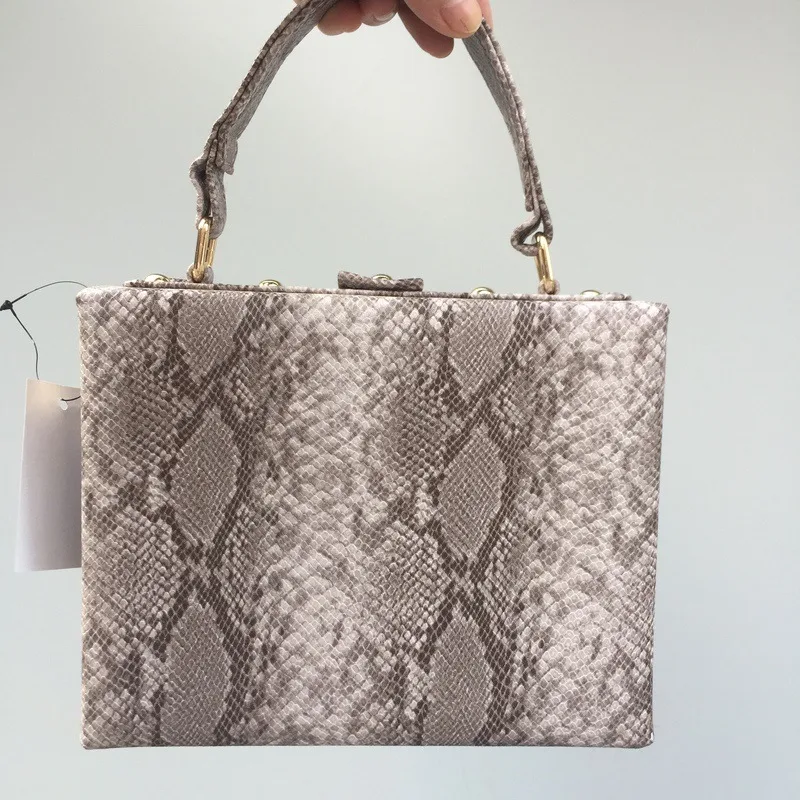 Title 7, Snake Print Leather Bag For Ladies In European ...